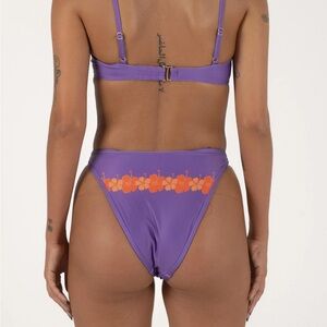 Inner Relm good luck Purple bikini bottoms with orange flowers Small